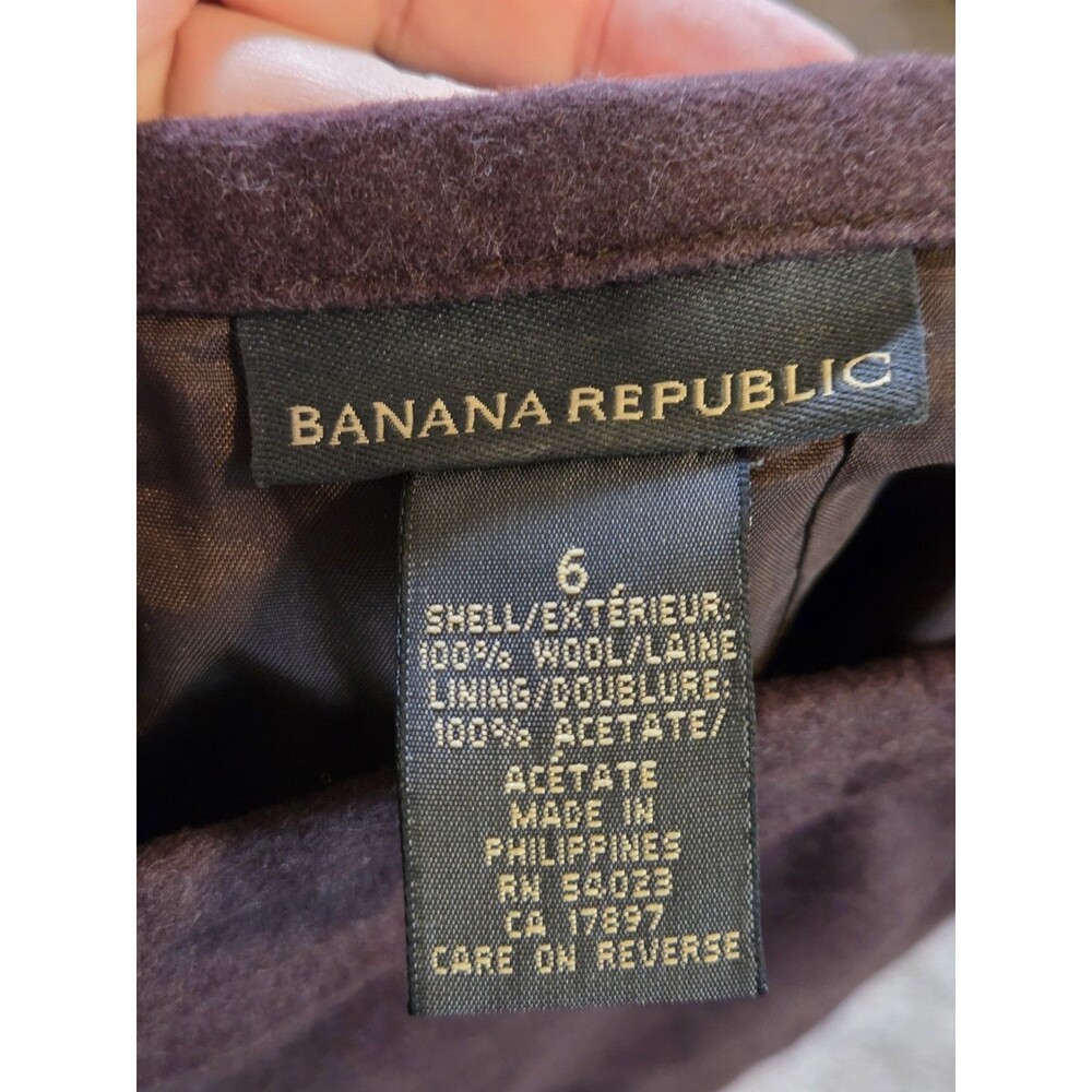 Banana Republic Wool Skirt Womens 6 Brown Midi Pencil Lined Straight Career - Picture 7 of 8